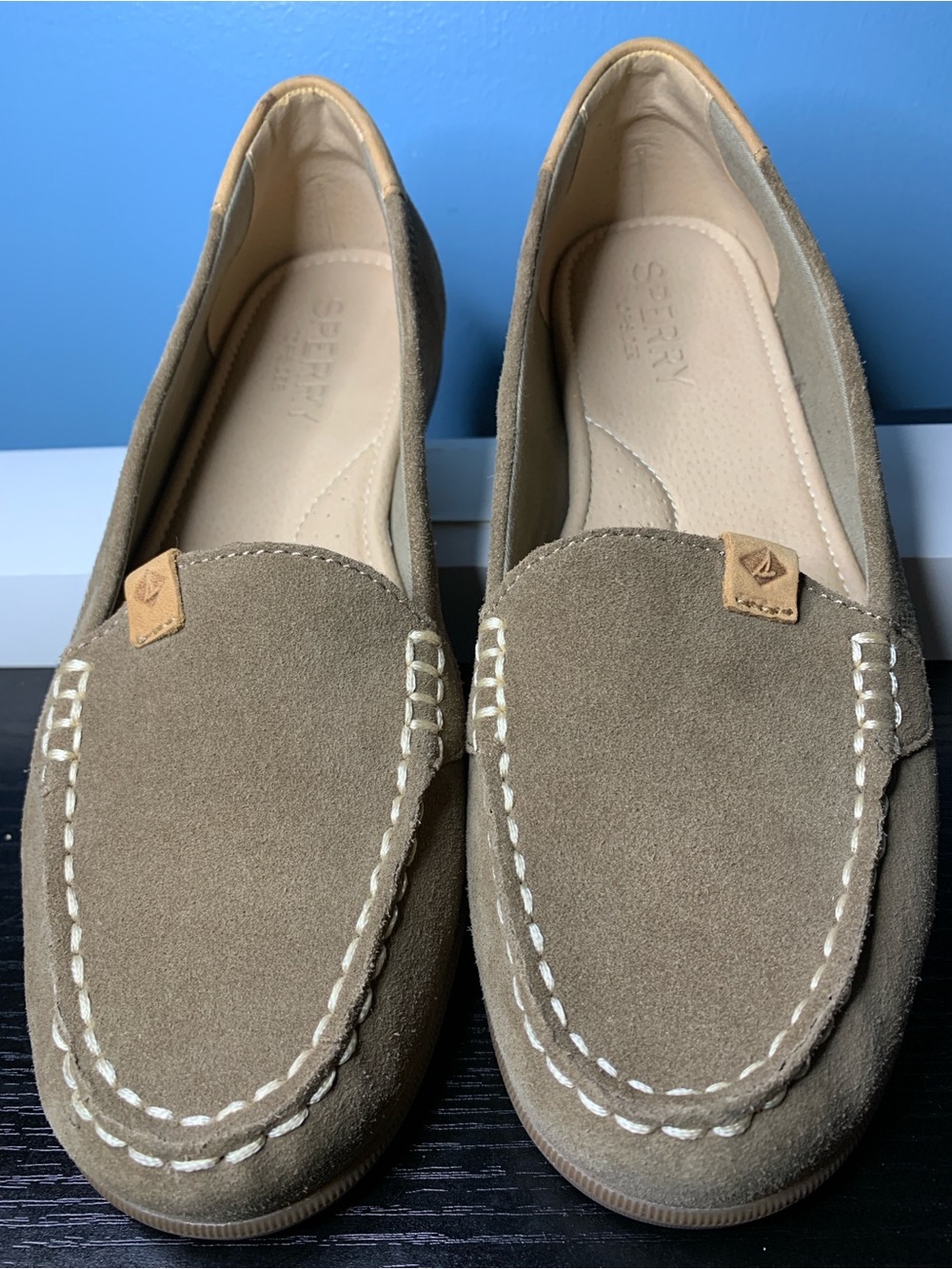 Sperry Women's Taupe Suede Moccasin Loafers
